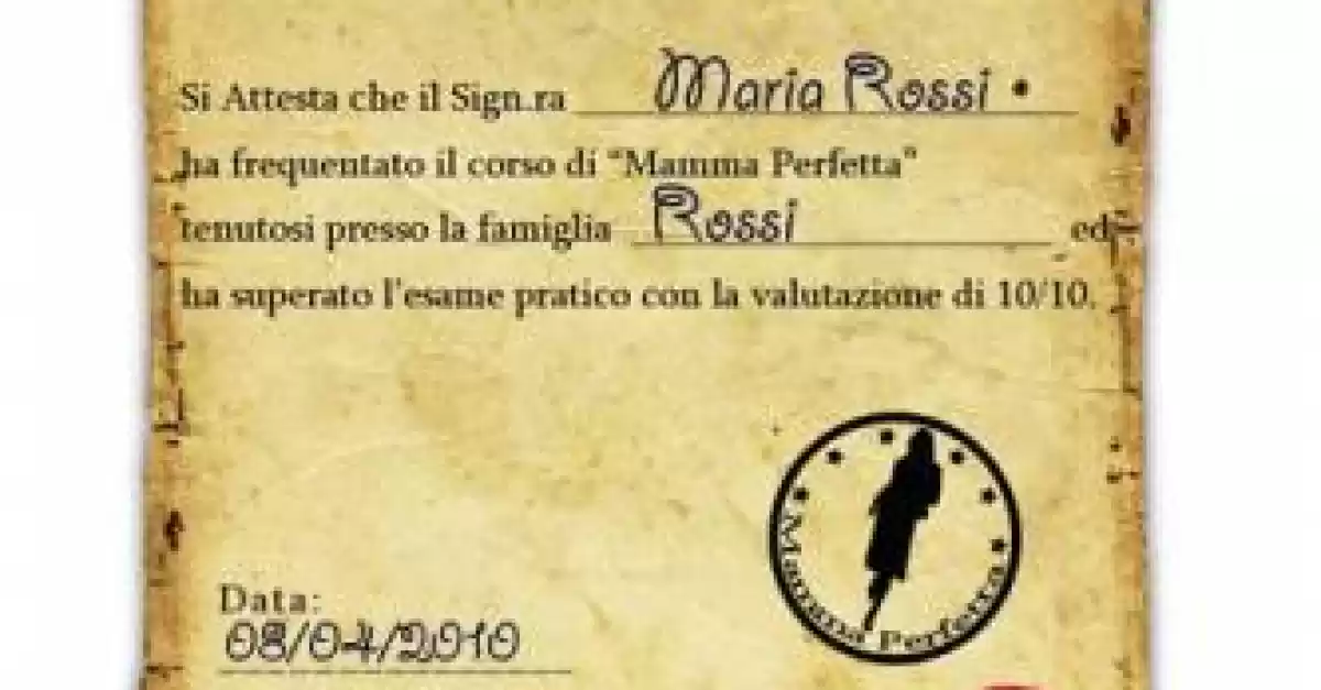 Diploma Festa della Mamma - Migliore Mamma del mondo