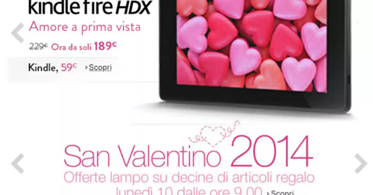 Offerta San Valentino Kindle Fire HDX