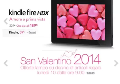 Offerta San Valentino Kindle Fire HDX